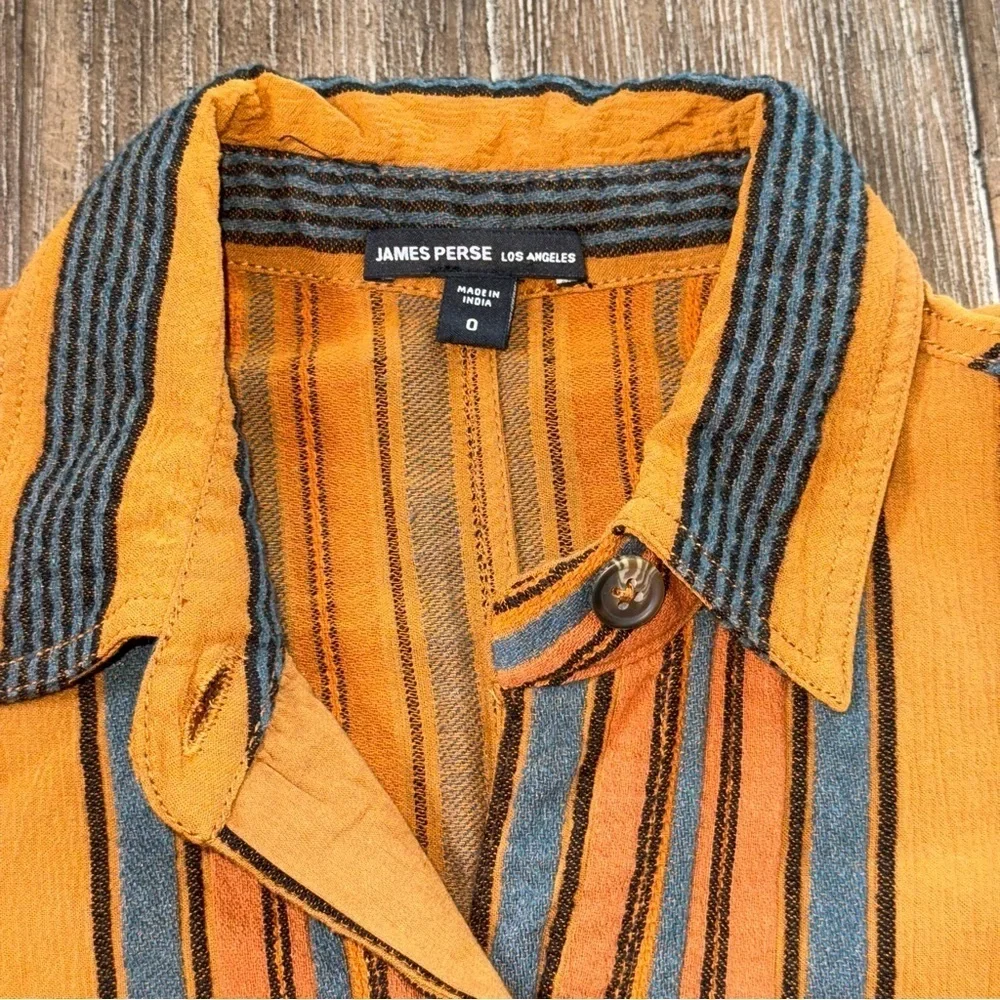 James Perse Short Vintage Jumpsuit Striped Romper Cotton